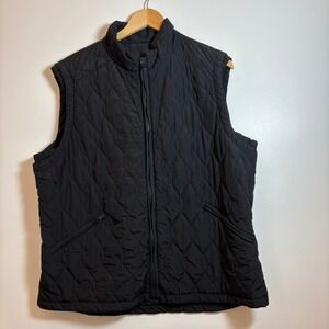Brema‎ Italy Quilted Moto Vest Men 54 Black Full Zip Technical Jacket Made Italy